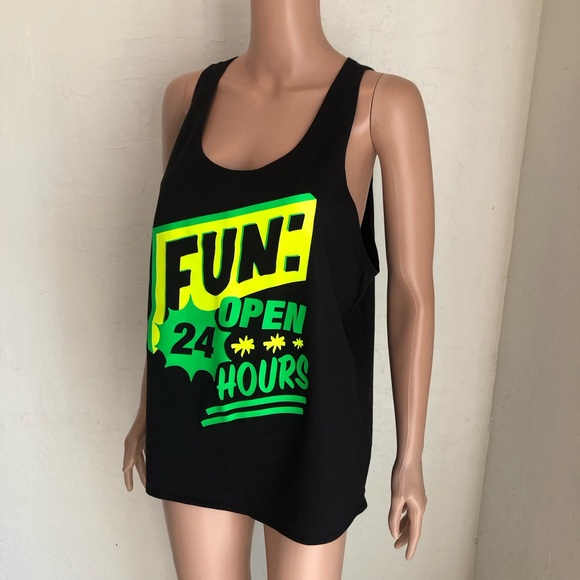 Zumba Fitness Black Tank-Top Shirt Women’s Size L Logo Printed Activewear Dance - Picture 5 of 16